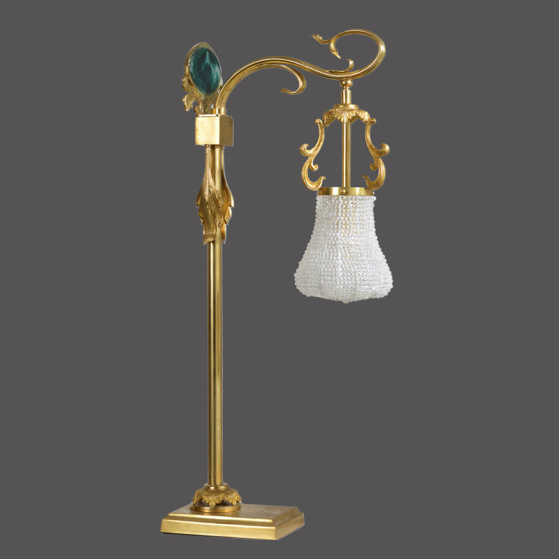 Classical Bronze and Crystal Desk Lamp, Luxury LED Table Lighting for Restaurant, Hotel & Home