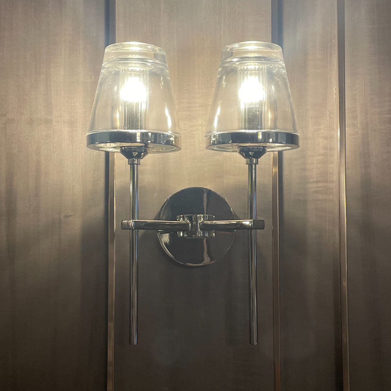 Modern Glass Double Wall Sconce – Artistic Decor Lighting for Living Room, Hotel, Restaurant, Villa