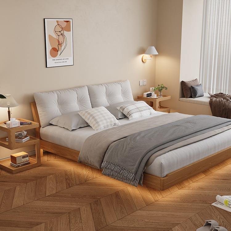 Solid Wood Modern Minimalist Bedside Cabinet, Creative Ultra-Slim Three-Tier Nightstand, Luxury Compact Furniture for Bedroom