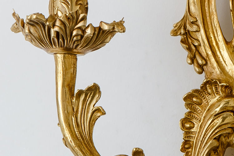 Antique Triple Arm Brass Wall Sconce, Candle-Style Copper and Bronze Flower Leaf Decorative Lamp, Energy Efficient LED Hallway Light Fixture
