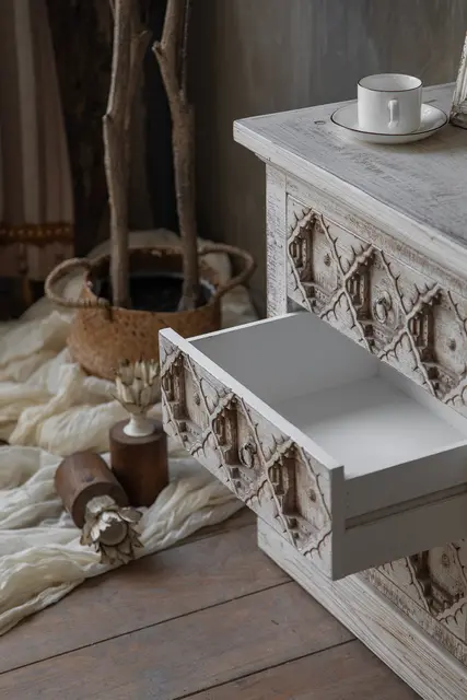 Nightstand cabinet antique feel hand carved wooden handmade luxurious storage cabinet,sideboard, kitchen storage Living room furniture