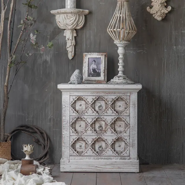 Nightstand cabinet antique feel hand carved wooden handmade luxurious storage cabinet,sideboard, kitchen storage Living room furniture
