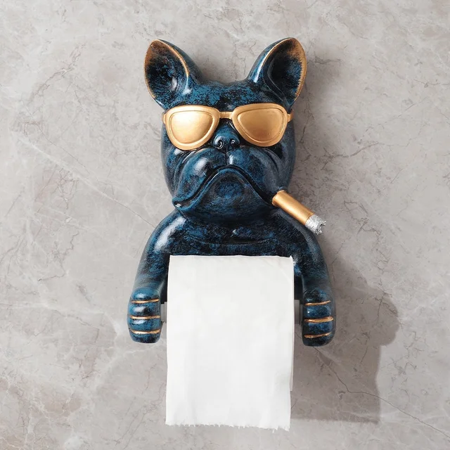 Toilet paper holder, french bulldog resin Toilet paper holder, cool dog product, bathroom decor, unique design handmade craft, home decor