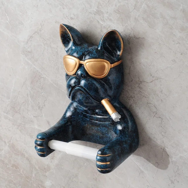 Toilet paper holder, french bulldog resin Toilet paper holder, cool dog product, bathroom decor, unique design handmade craft, home decor