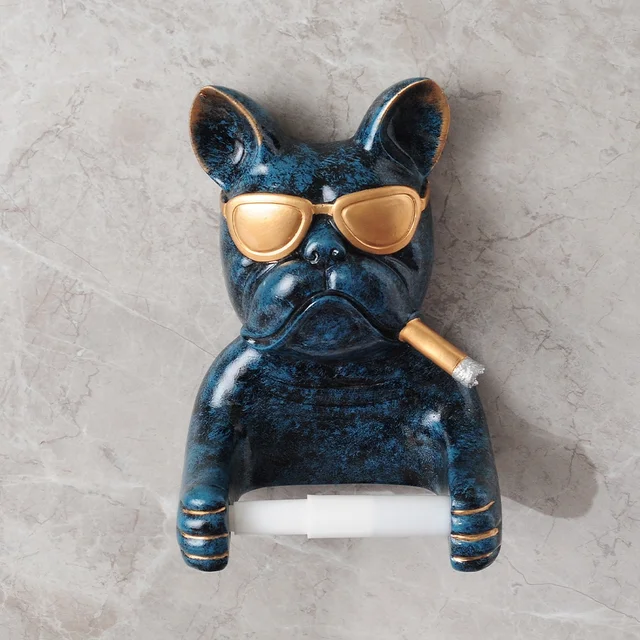 Toilet paper holder, french bulldog resin Toilet paper holder, cool dog product, bathroom decor, unique design handmade craft, home decor
