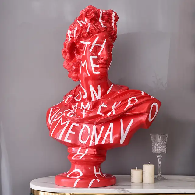 David statue abstract paints textures big size desktop decor