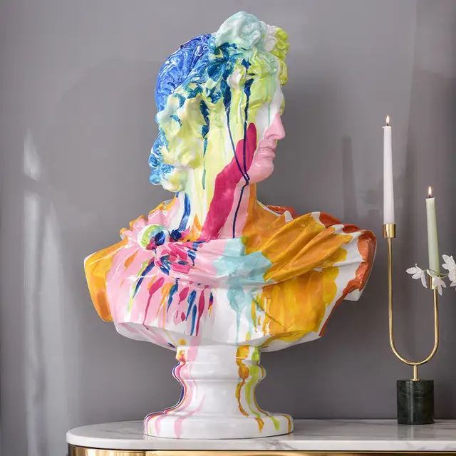 David statue abstract paints textures big size desktop decor