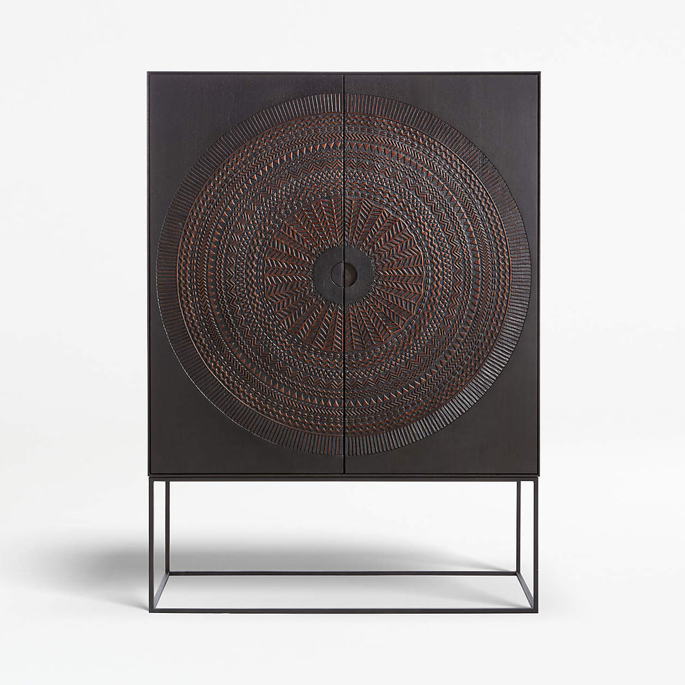 Bar cabinet made from solid wood big size cabinet to accommodate all your stuff