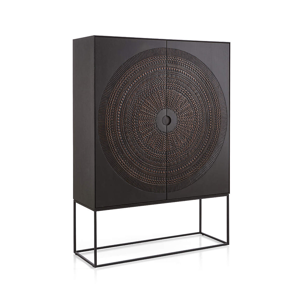 Bar cabinet made from solid wood big size cabinet to accommodate all your stuff