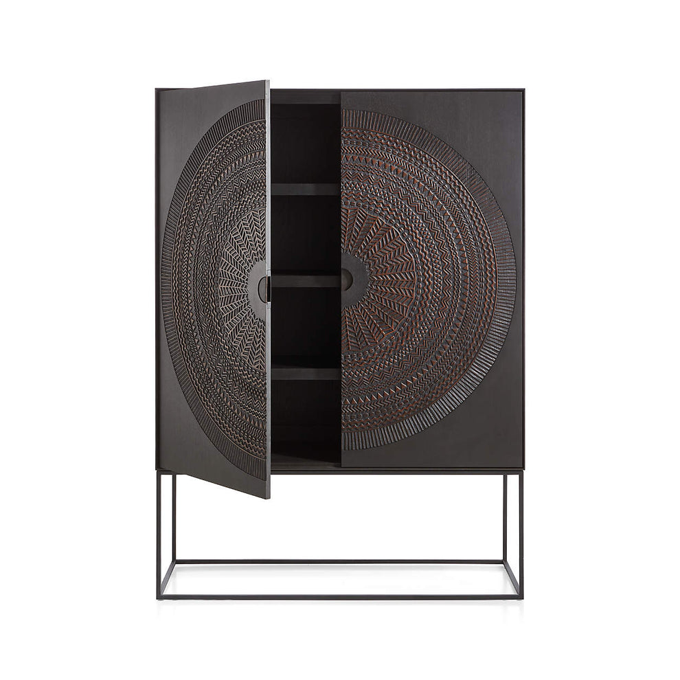 Bar cabinet made from solid wood big size cabinet to accommodate all your stuff
