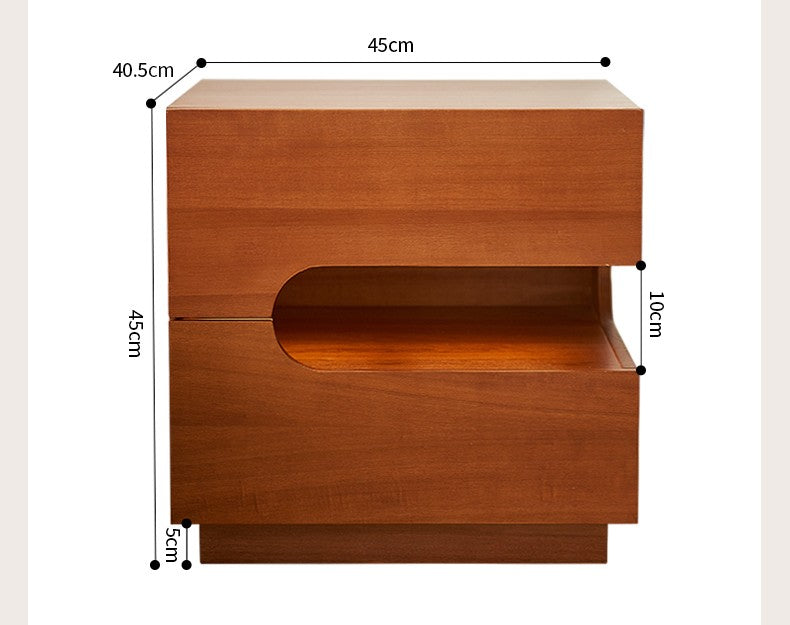 Mid-Century Solid Wood Floating Bedside Table with Strip Light, Right-Suspended Design – No Assembly Needed, FAS Grade Boxwood