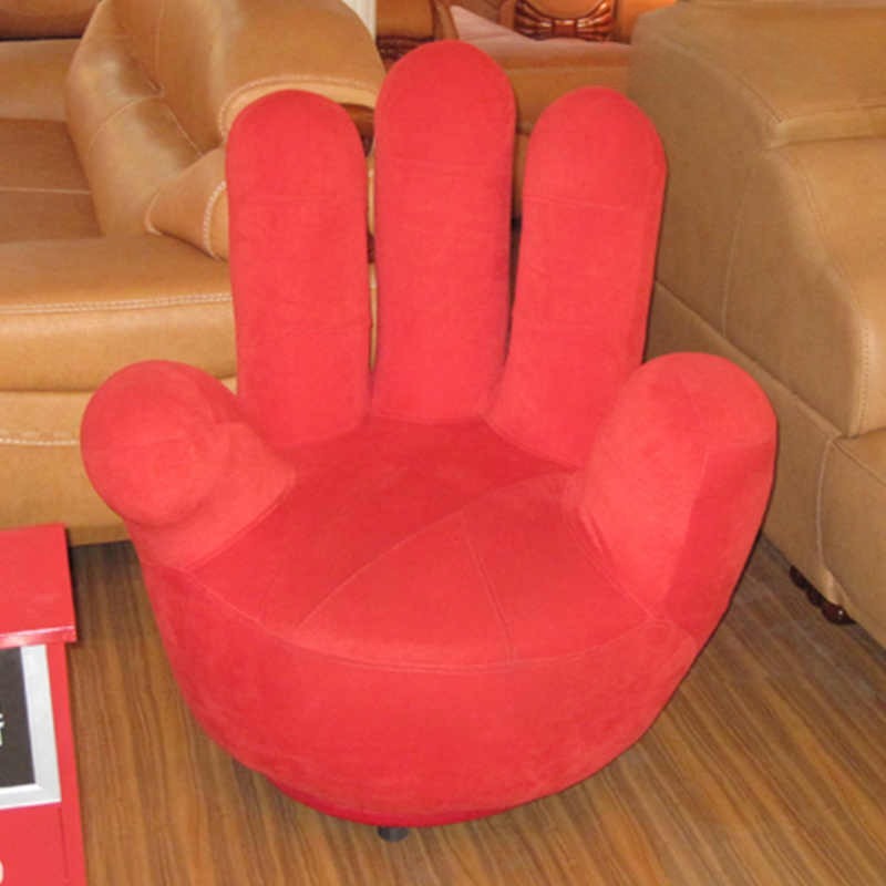 Plush Hand Shaped Sofa Chair for Kids & Adults – Modern Lazy Finger Lounge Seat, Rotating Computer Stool, Fashion Velvet Soft Furniture