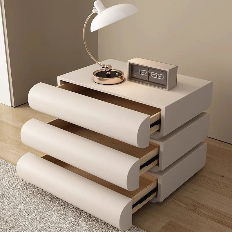White Wood 3-Drawer Nightstand for Bedroom and Apartment