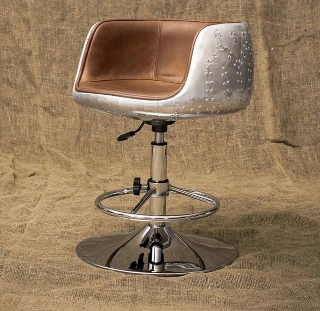aviation chair, Revolving Chair, Bar Stool, Retro Furniture, Vintage Metal Chair