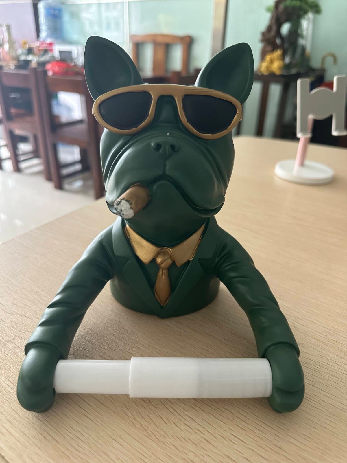 Toilet paper holder, french bulldog resin Toilet paper holder, cool dog product, bathroom decor, unique design handmade craft, home decor