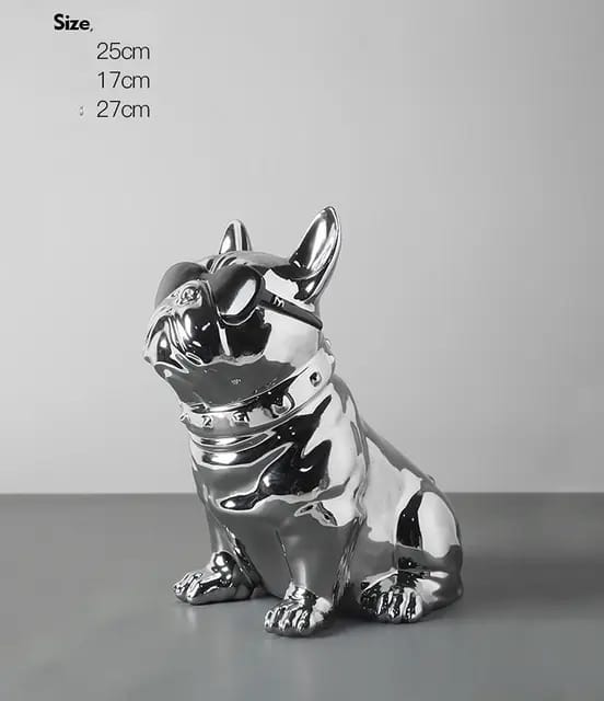 French bulldog ceramic electroplated tissue paper dispenser table decor/home decor
