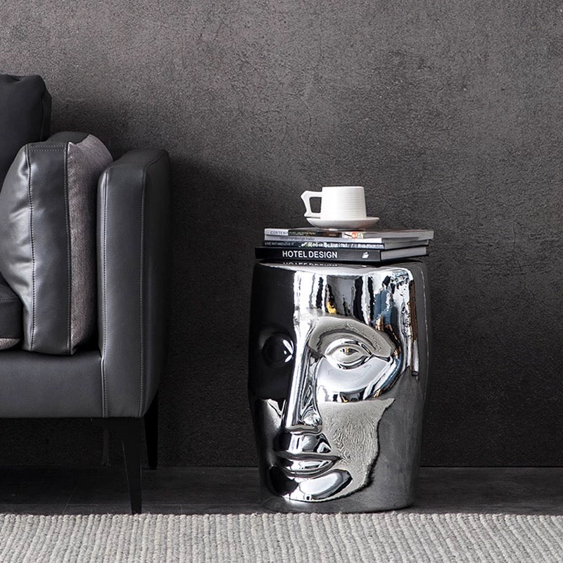 Home Accent Decor Furniture Side Table end Coffee Table Multipurpose bar Table Stool, Silver, ITKN68697729
