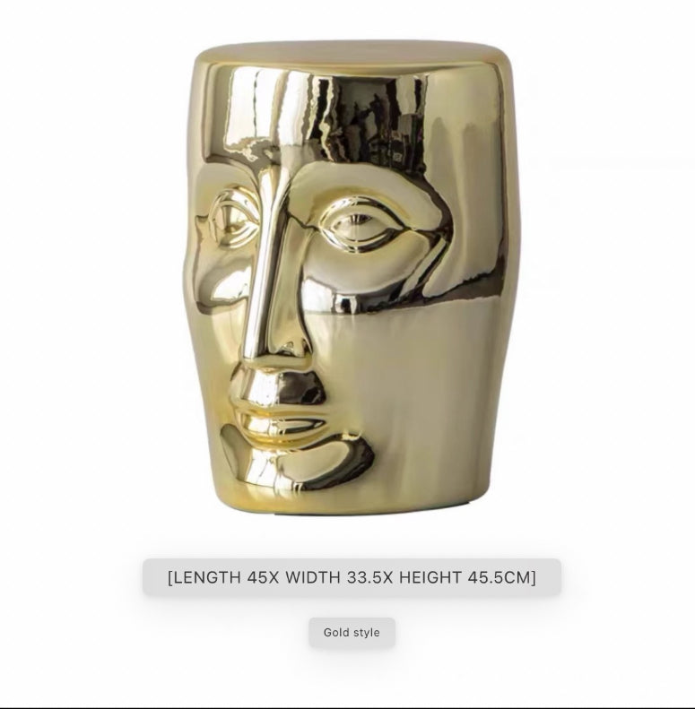 Modern 3D Face Mirror side Table, Modern nightstand, High quality Electroplated Finnish (NO ALUMINIUM, NO DULLING IN LONG TERM) multipurpose 3D Face Design Accent Table Mirror finish electroplated small coffee table