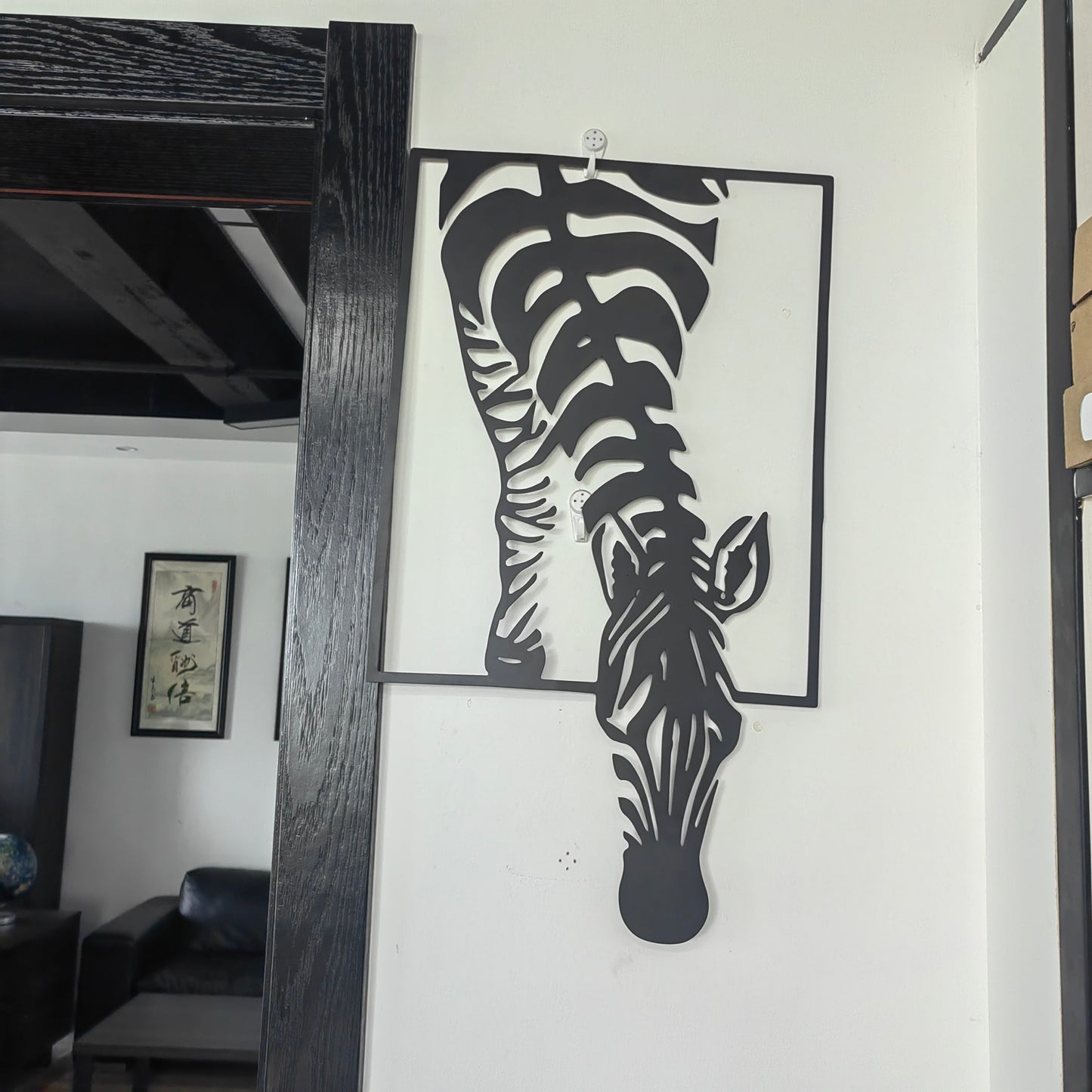 Black Metal Zebra Wall Art, Safari Animal Silhouette Wall Decor, Modern Zebra Head Sculpture for Entryway, Bedroom, Living Room, Hallway, Office, Farmhouse Decor