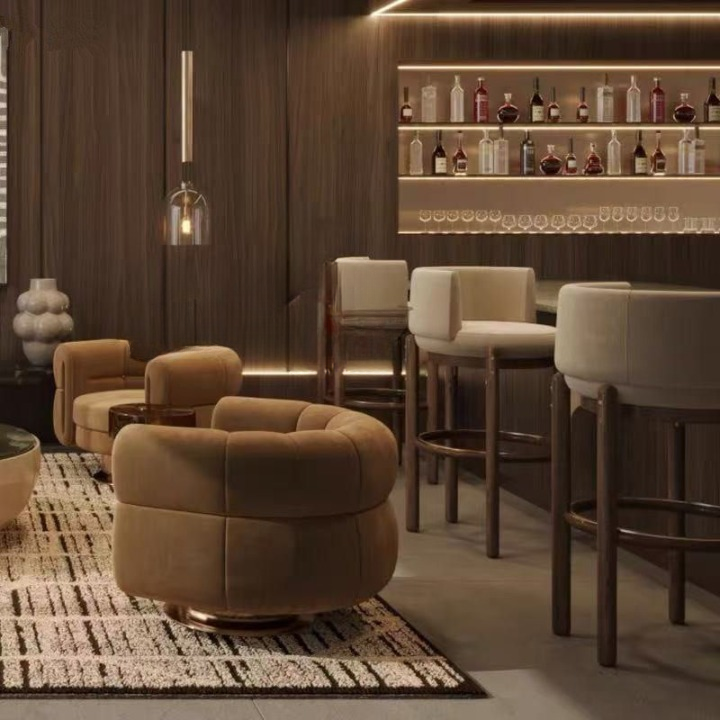 Dark Brown Velvet Swivel Accent Chair with Gold Base, Modern Barrel Lounge Chair for Living Room, Bedroom, Office, Reading Corner, Hotel Lounge and Luxury Home Decor