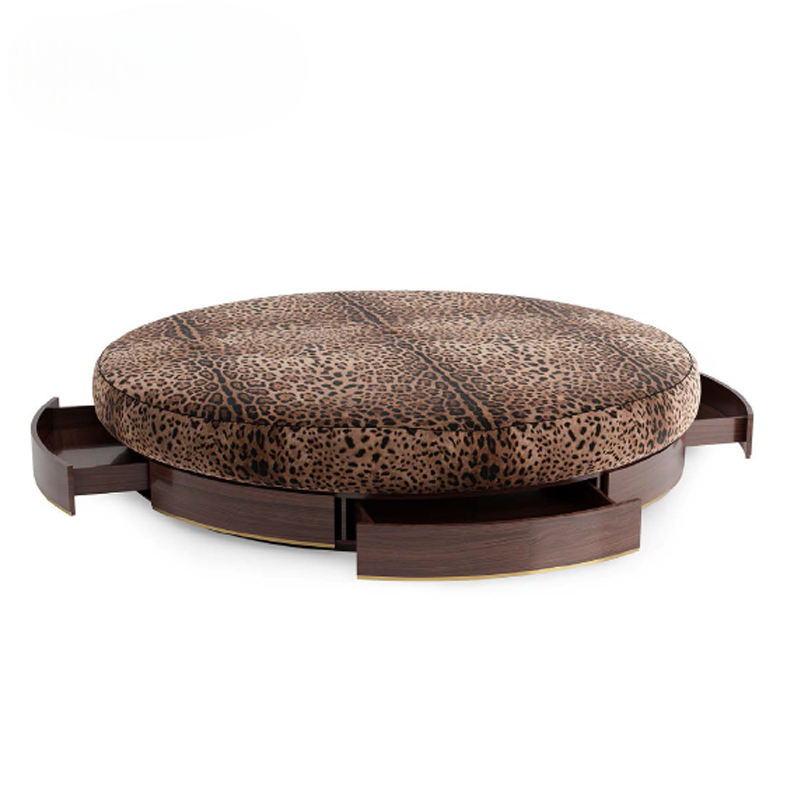 Modern Leopard Print Swivel Accent Chair Lounge Chair Upholstered Round Rotating Sofa Chair Luxury Contemporary Single Seat Leisure Chair for Living Room Bedroom Lounge Hotel Reception