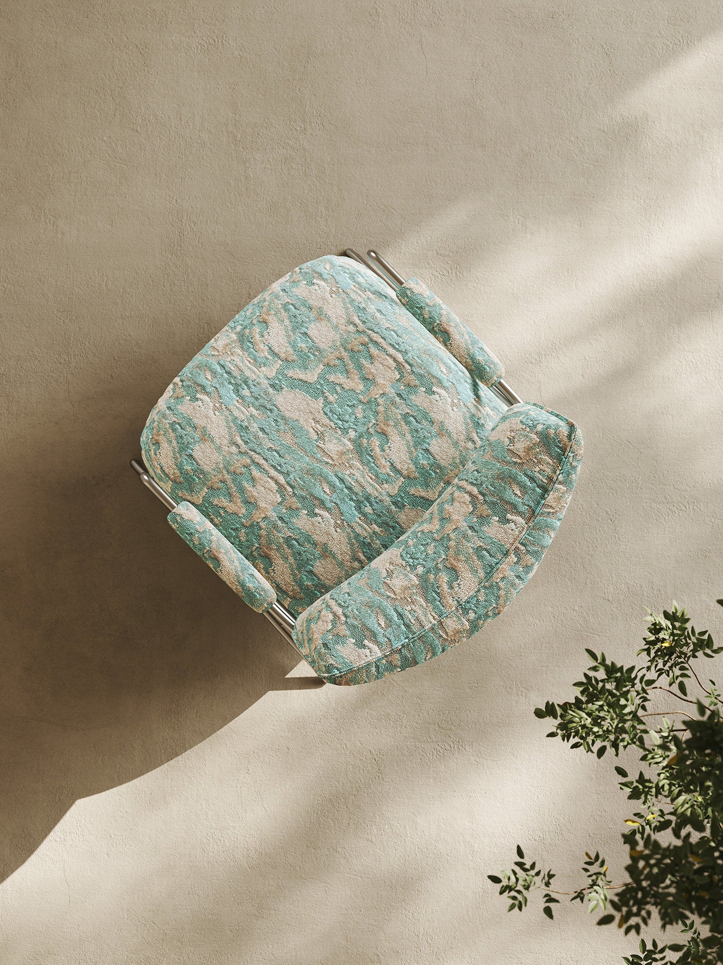 Aqua Cut Velvet Accent Chair, Modern Upholstered Lounge Chair with Metal X-Frame Arms, Single Sofa Chair for Living Room, Bedroom, Reading Corner, Lounge, Hotel, and Reception Seating