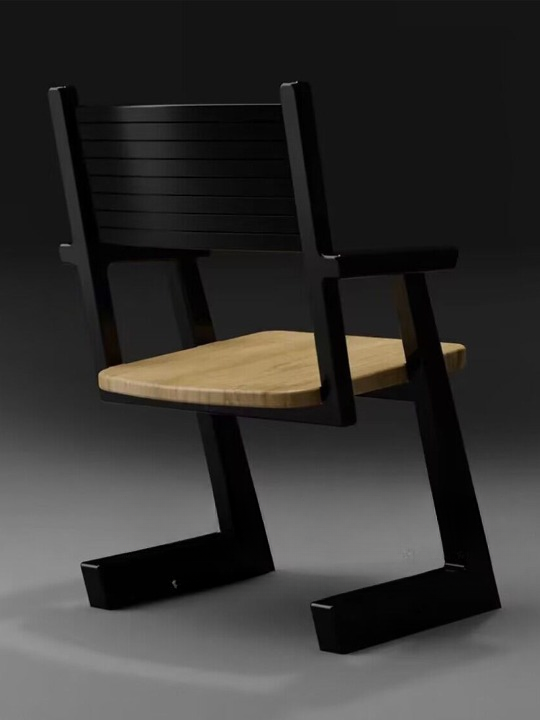 Black Solid Wood Dining Chair with Arms, Vintage Style Wooden Accent Chair with Natural Wood Seat and Slatted Backrest, Modern Nordic Arm Chair for Dining Room, Kitchen, Study Desk, Cafe, Bedroom, and Living Room