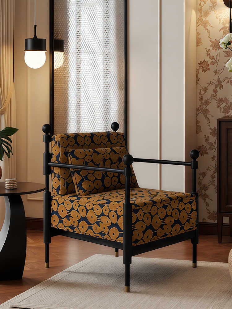 Vintage Leisure Chair – Midcentury Designer Accent Armchair for Living Room, Balcony, Homestay