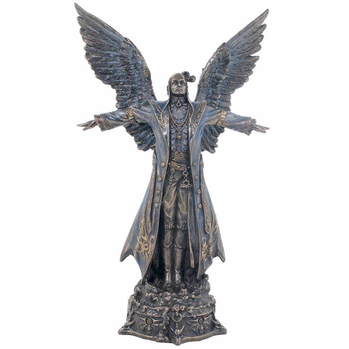 Gothic Fallen Angel Statue – Large Bronze Finish Winged Figurine, Luxury Home Decor, Unique Gift