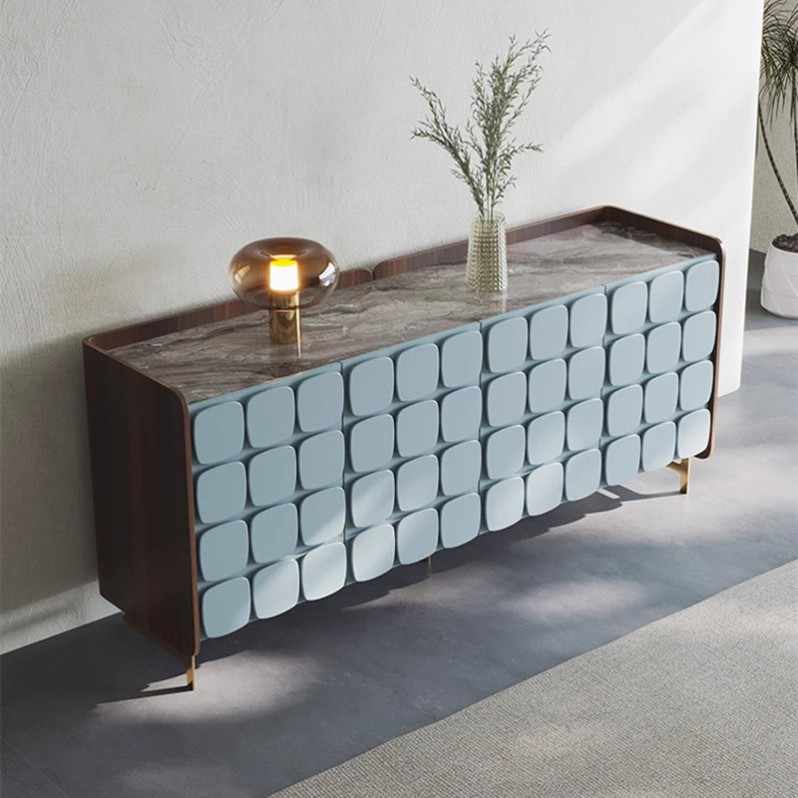 Luxury Designer Four-Door Sideboard Cabinet, Solid Wood Modern Buffet for Living Room & Dining Room