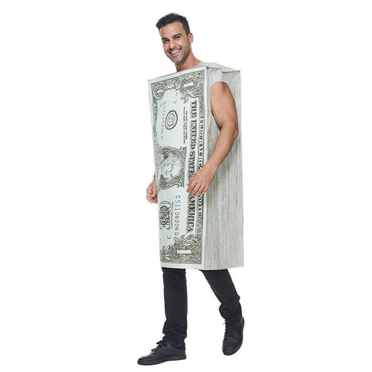 Funny US Dollar Bill Costume – Adult Money Currency Cosplay Tunic for Halloween, Parade & Performance