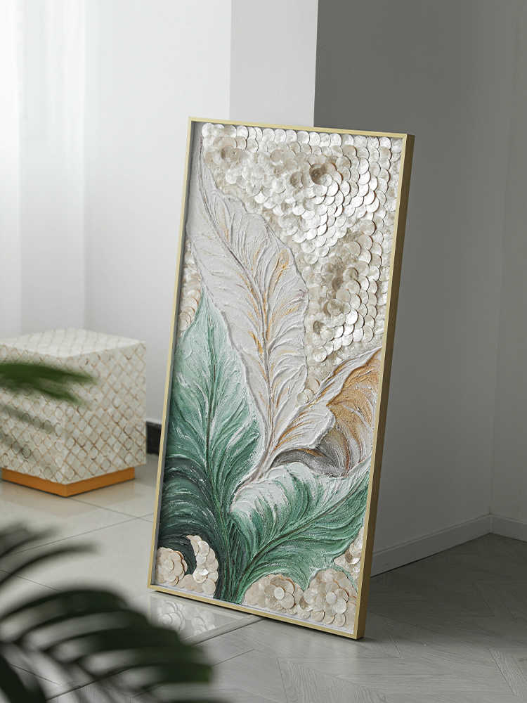 Original Hand-Painted Textured Oil Painting, Large Luxury Wall Art for Villa Living Room & Entryway