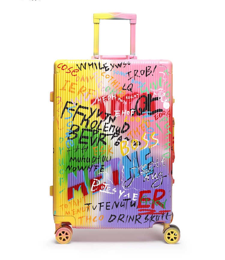Graffiti Street Art Luggage – Colorful Hard Shell Rolling Suitcase with TSA Lock, 20 Inch Carry-On Travel Case for Fashion-Forward Travelers
