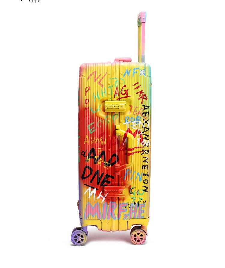Graffiti Street Art Luggage – Colorful Hard Shell Rolling Suitcase with TSA Lock, 20 Inch Carry-On Travel Case for Fashion-Forward Travelers
