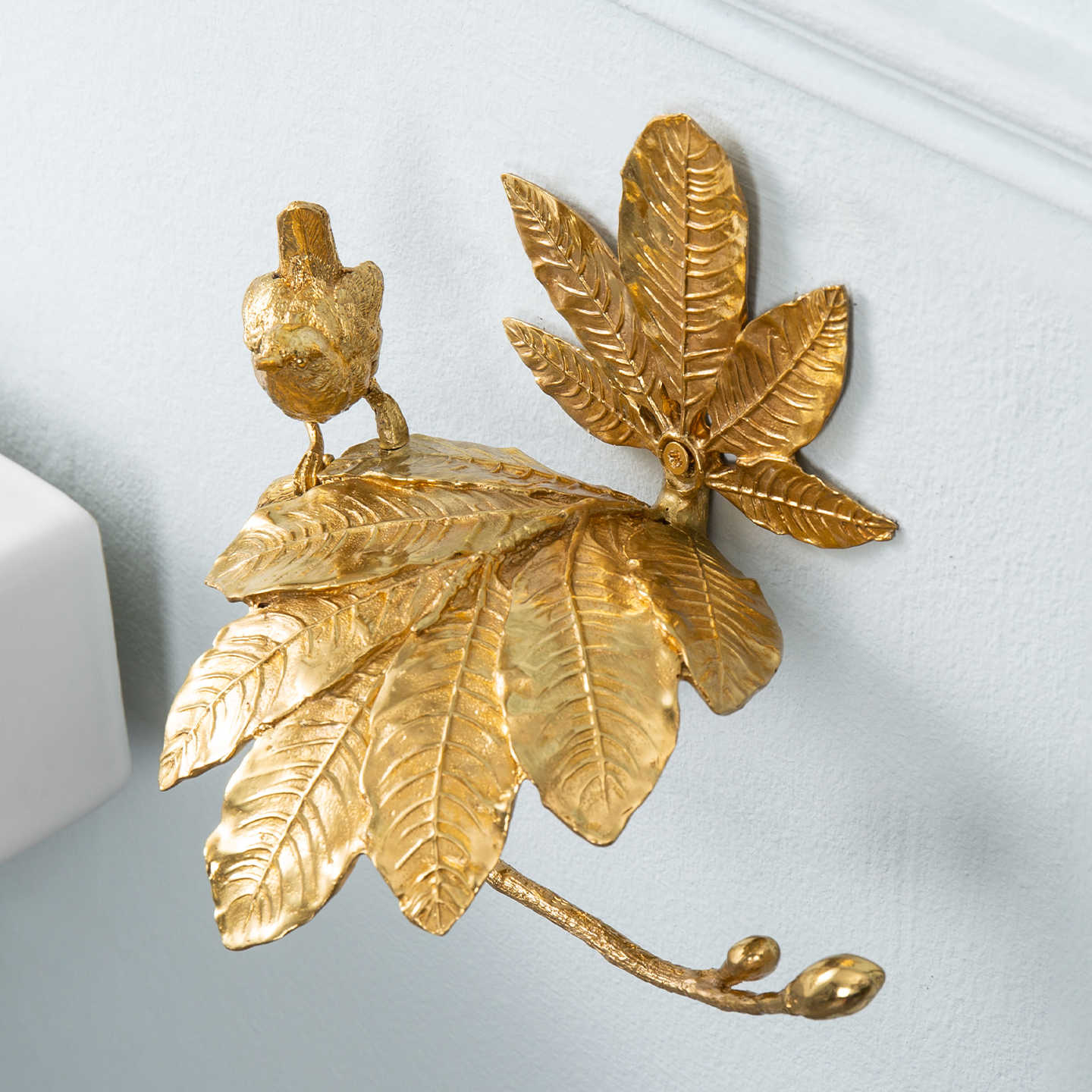 Butterfly Pottery Patented Solid Brass Bird Toilet Paper Holder, Luxury Tree Branch Design Wall Mount with Antique Finish, Vintage Bathroom Fixture
