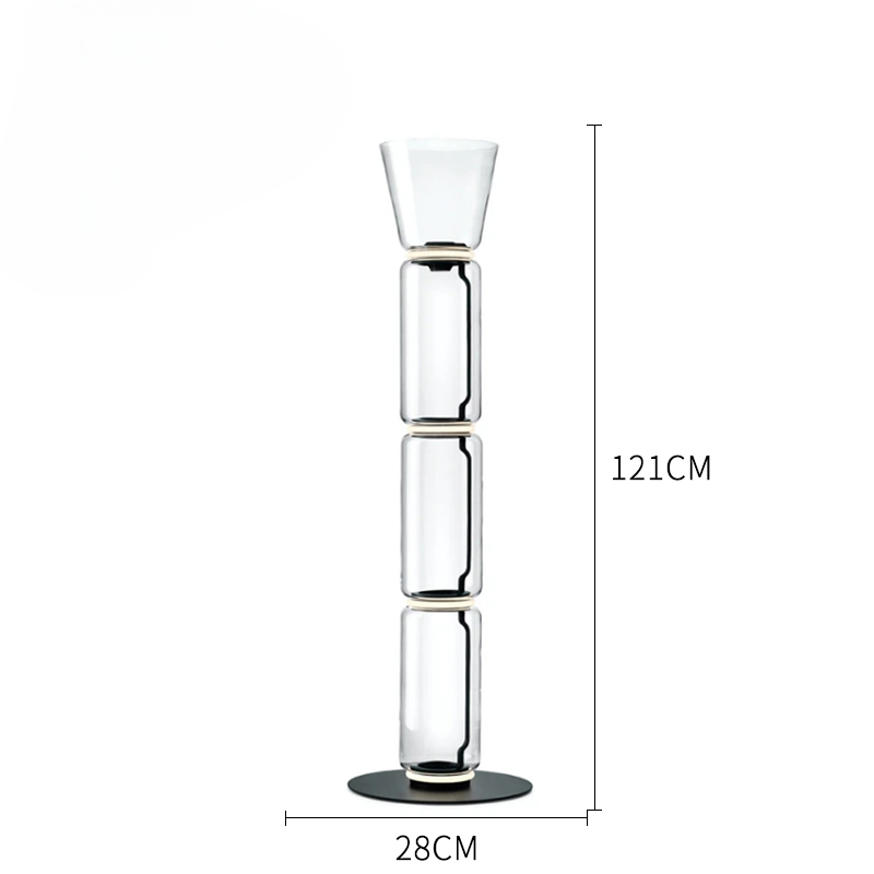 Postmodern Glass Barrel Floor Lamp, Creative Aluminum & Glass LED Standing Lamp for Living Room, Bedroom, or Designer Spaces