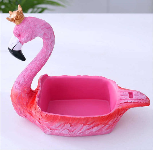 Flamingo Storage Box – Cute Pink Resin Organizer for Living Room, Table, or Vanity, Animal Tray Home Decor