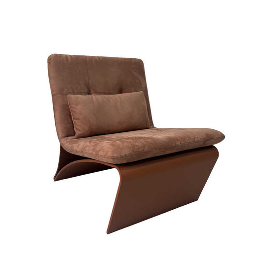 Contemporary Italian Minimalist Z-Chair – Sculptural Armless Lounge Chair with Geometric Base, Premium Upholstered Accent Furniture