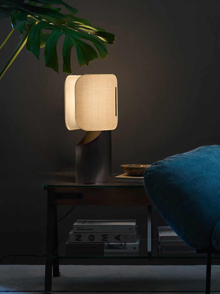 Postmodern Designer Fabric Table Lamp, Artistic Decorative Bedside Lamp with Button Switch, Modern Minimalist Accent Light for Bedroom, Study, Living Room