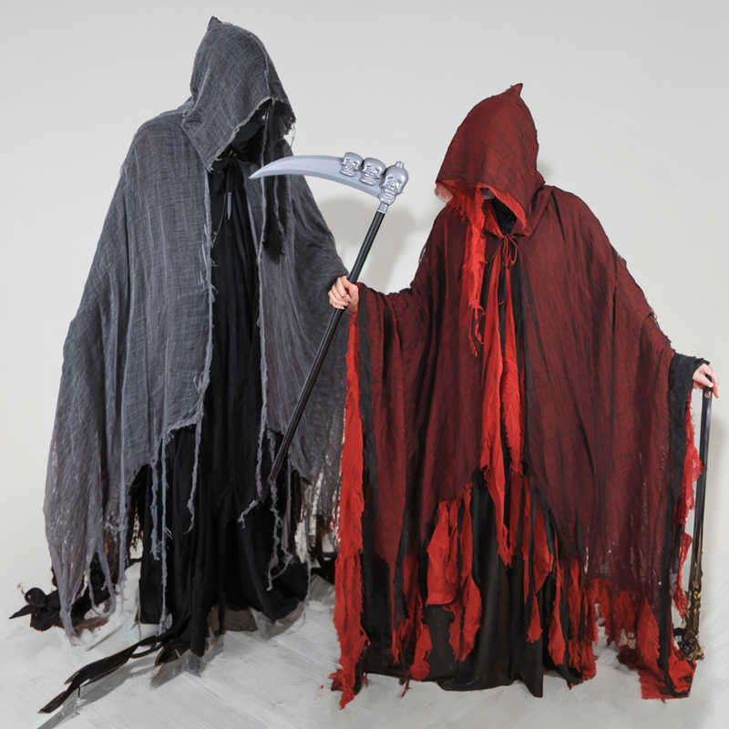 Grim Reaper Cloak – Adult Hooded Horror Cape Costume for Halloween, Cosplay, Party, and Theatrical Events