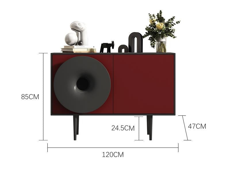 Modern Luxury Designer Solid Wood Entryway Sideboard, Creative Accent Buffet Cabinet for Living Room & Hallway