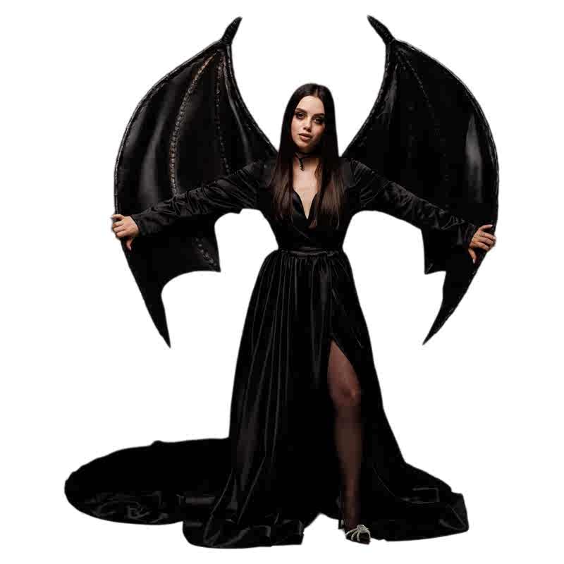 Black Dragon Bat Vampire Wings – Adult Gothic Angel Demon Cosplay Prop for Halloween, Stage & Runway
