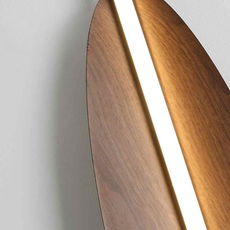 Designer Walnut Leaf Wall Sconce, Vintage Style – Bedroom, Living Room, Hotel Accent Lighting