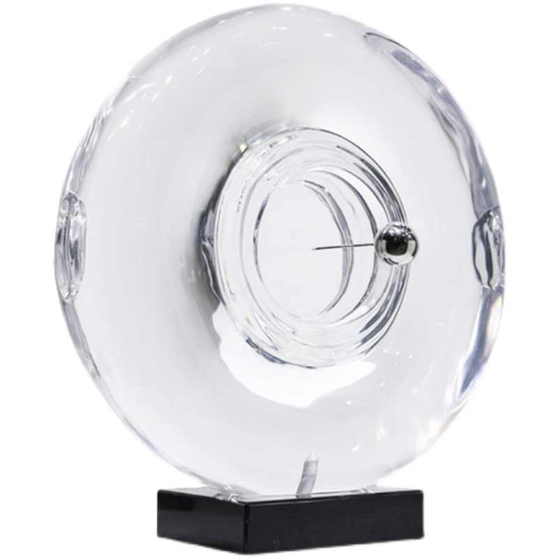 Modern Luxury Clear Abstract Sculpture for Entryway or Hotel Lobby, Creative Geometric Glass Art Decor Accent Piece
