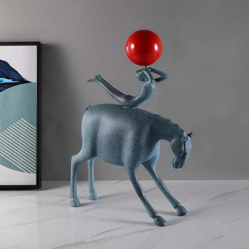 Modern Luxury Resin Horse Sculpture Set – Creative Animal Art Decor for Living Room, Bar, Bedroom, Entryway, Set of 2