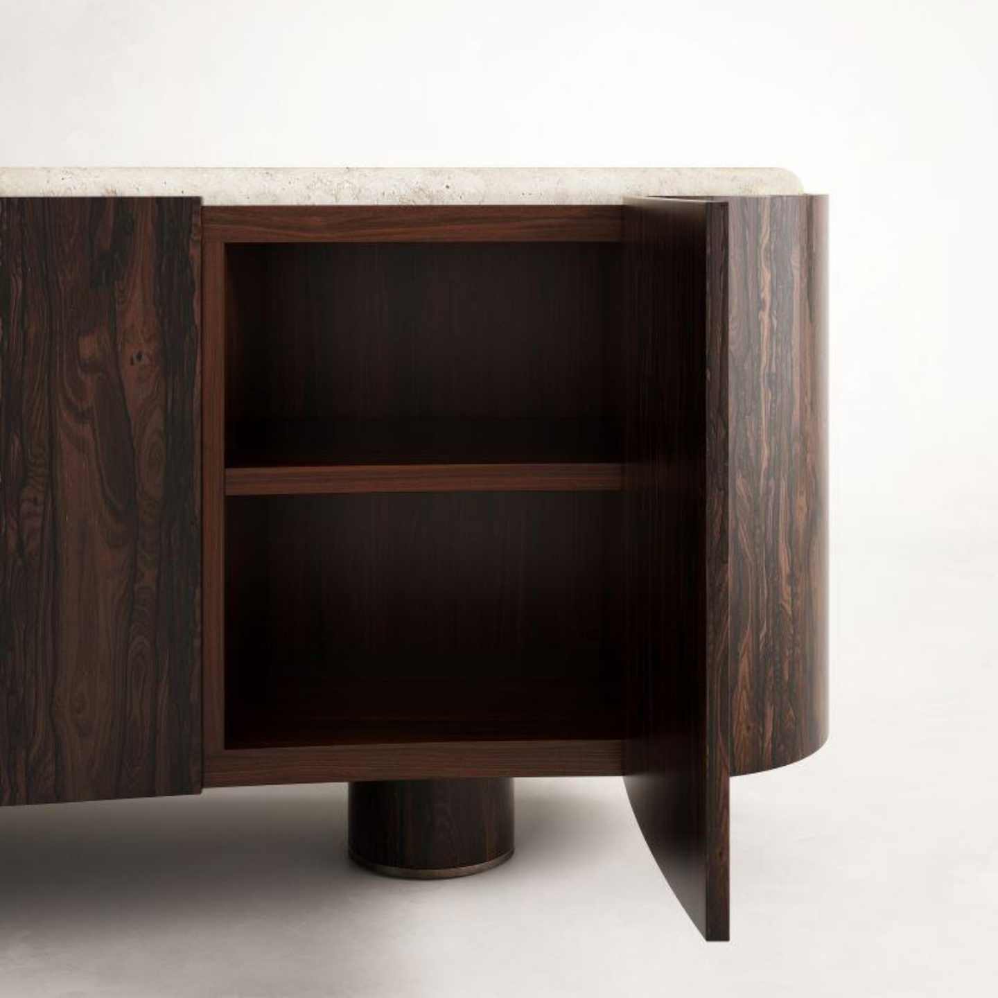 Vintage Solid Wood Buffet – Modern Luxury Sideboard with Marble Top, Minimalist Home Dining Cabinet