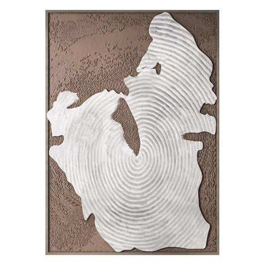 Minimalist 3D Sculpted Wall Art – Oversized Hand-Painted Textured Oil Canvas for Living Room, Hallway, Entryway, Solid Wood Frame