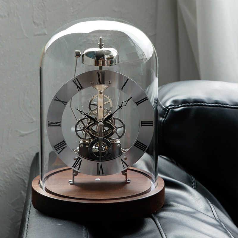 Creative Voice-Control Decor Table Clock, Mechanical Luminous Hourly Chime Desktop Clock