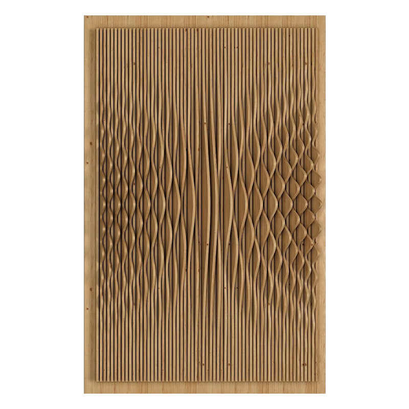 Natural Solid Wood Hand-Carved 3D Wall Art Panel, Designer Original Modern Entryway & Living Room Sculpture, Frameless