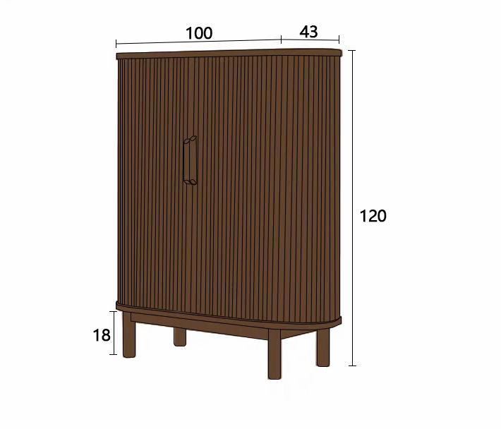Modern Black Walnut Shoe Cabinet, Minimalist Small-Space Storage Entryway Organizer